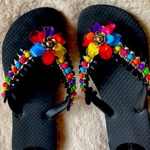 Simone Herrera Multi Color Flip Flops